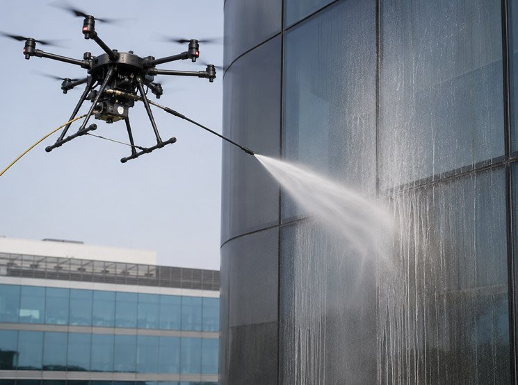 Limpieza con cáscara de nuez mediante drones para piedra natural en La Carlota y resto de Córdoba Permisos para operar drones cerca de edificios en La Carlota y resto de Córdoba