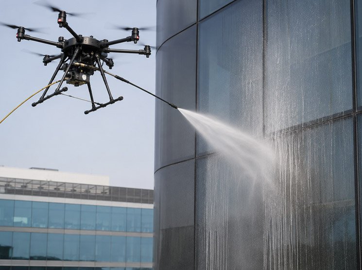 Limpieza con cáscara de nuez mediante drones para piedra natural en Zaragoza y resto de Zaragoza Permisos para operar drones cerca de edificios en Zaragoza y resto de Zaragoza